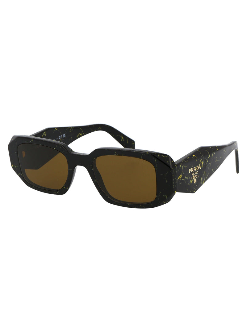 Prada 0pr Sculpted Marble Acetate Sunglasses — Black