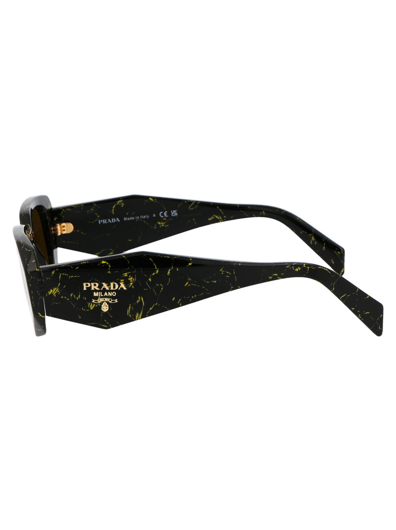 Prada 0pr Sculpted Marble Acetate Sunglasses — Black