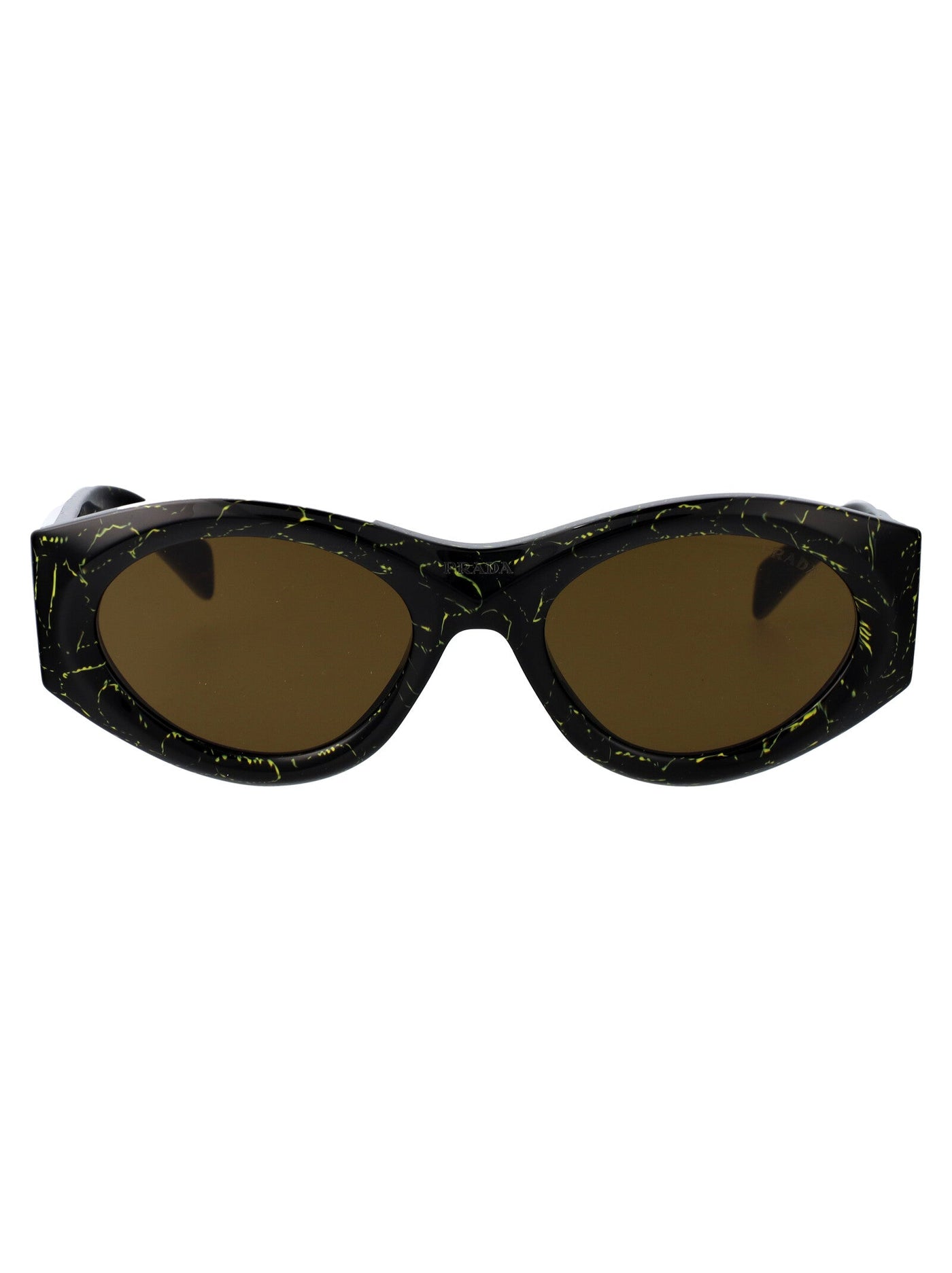 Prada 0pr Black And Yellow Marble Acetate Sunglasses —
