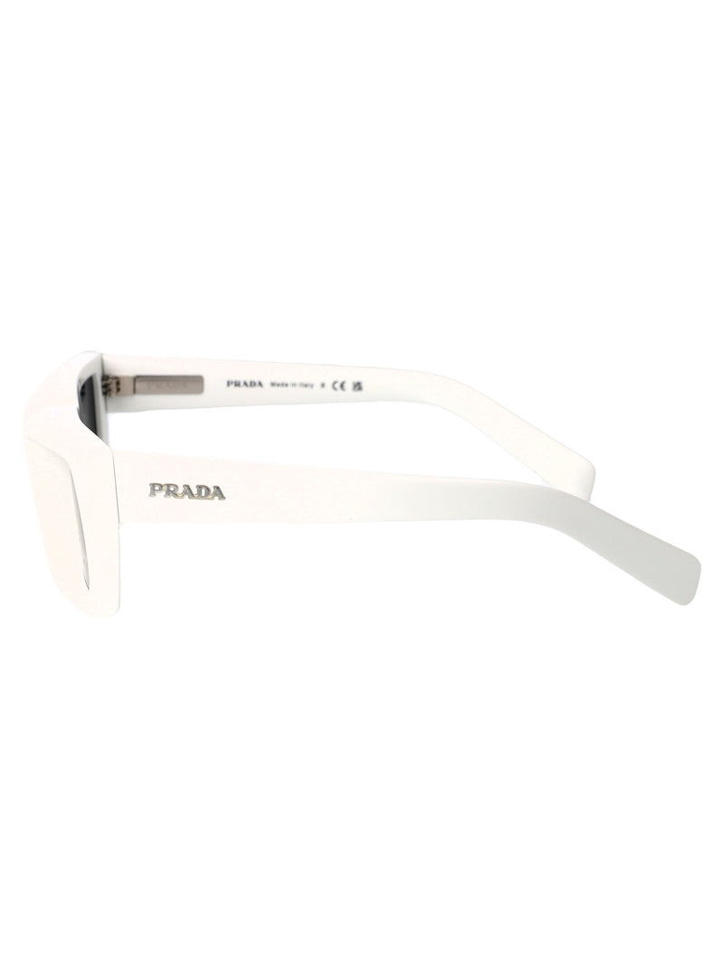 Prada 0pr Rectangular Acetate Sunglasses — White