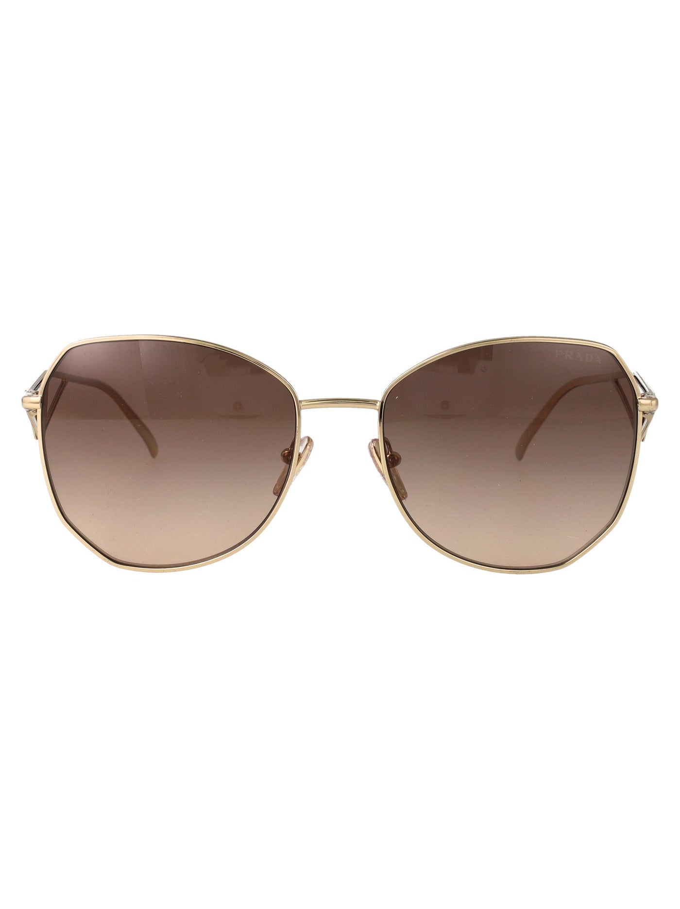 Prada 0pr Pale Gold Metal Sunglasses — Steel