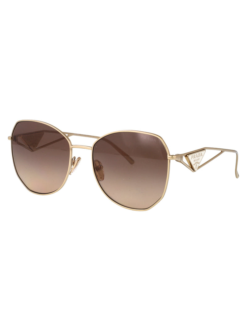 Prada 0pr Pale Gold Metal Sunglasses — Steel