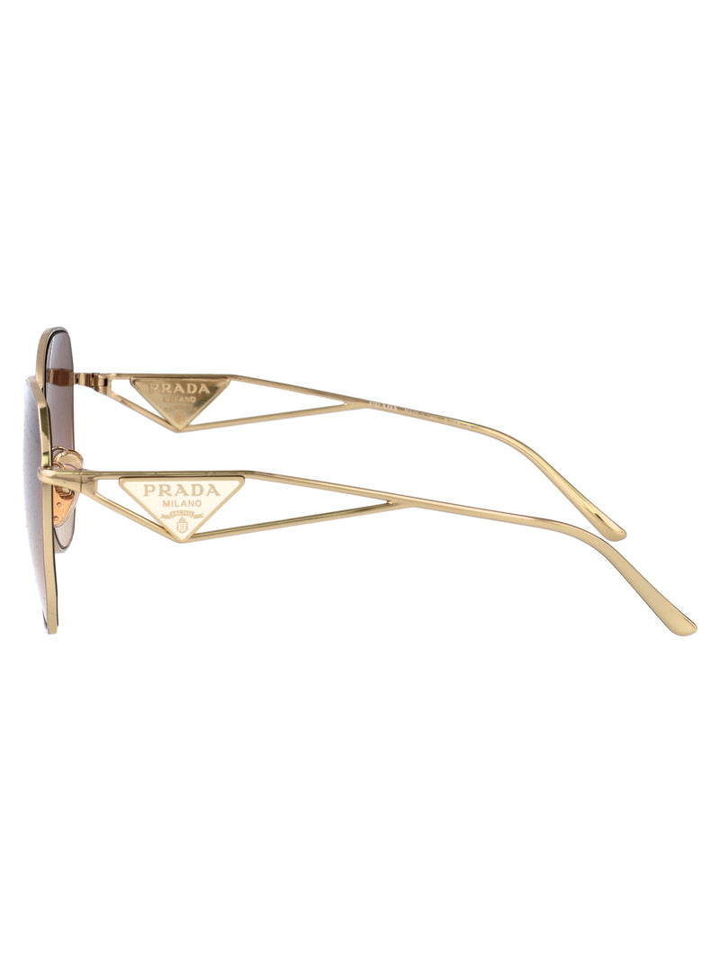 Prada 0pr Pale Gold Metal Sunglasses — Steel