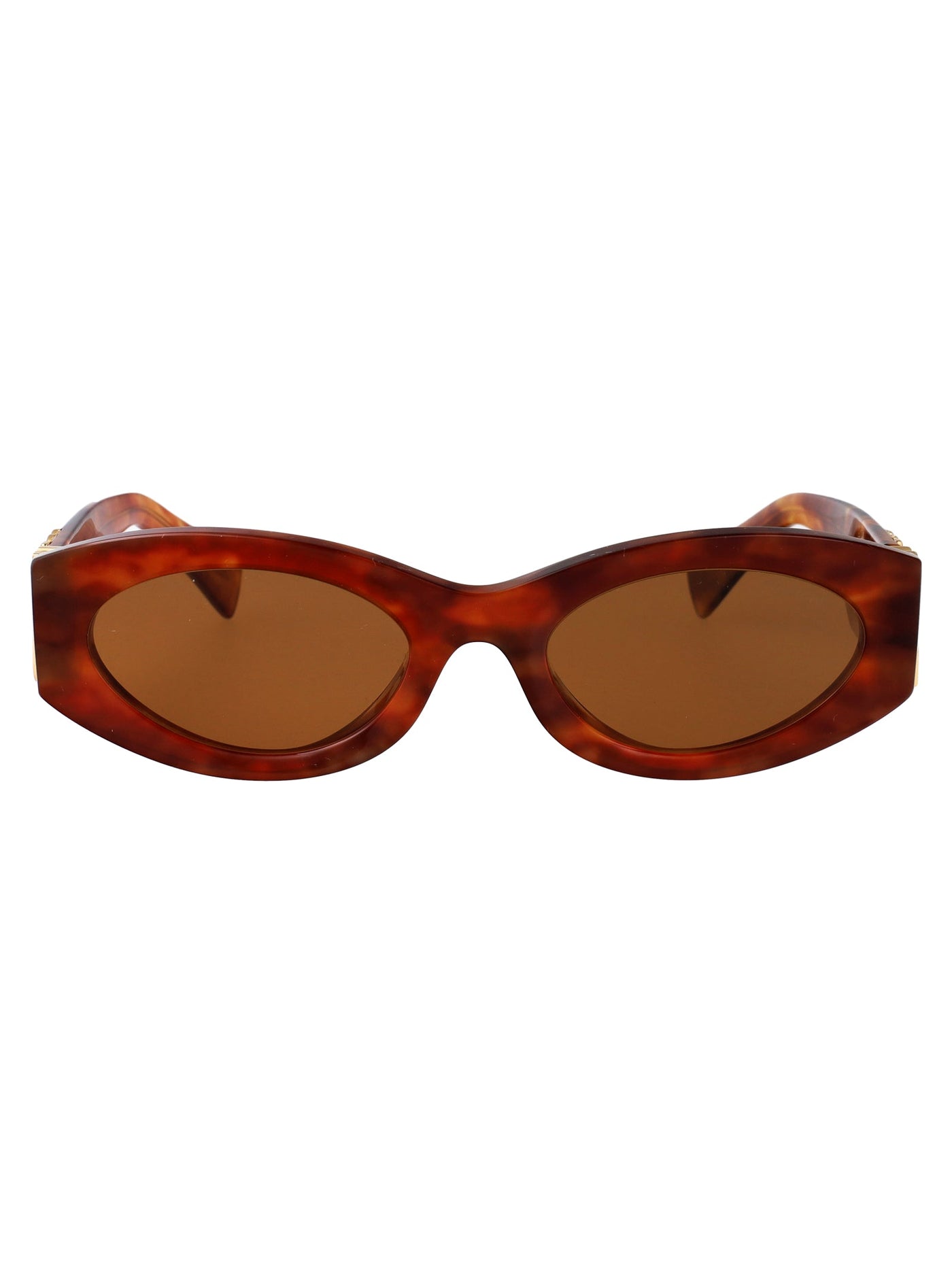 Miu Miu 0mu Havana Acetate Rectangular Sunglasses —
