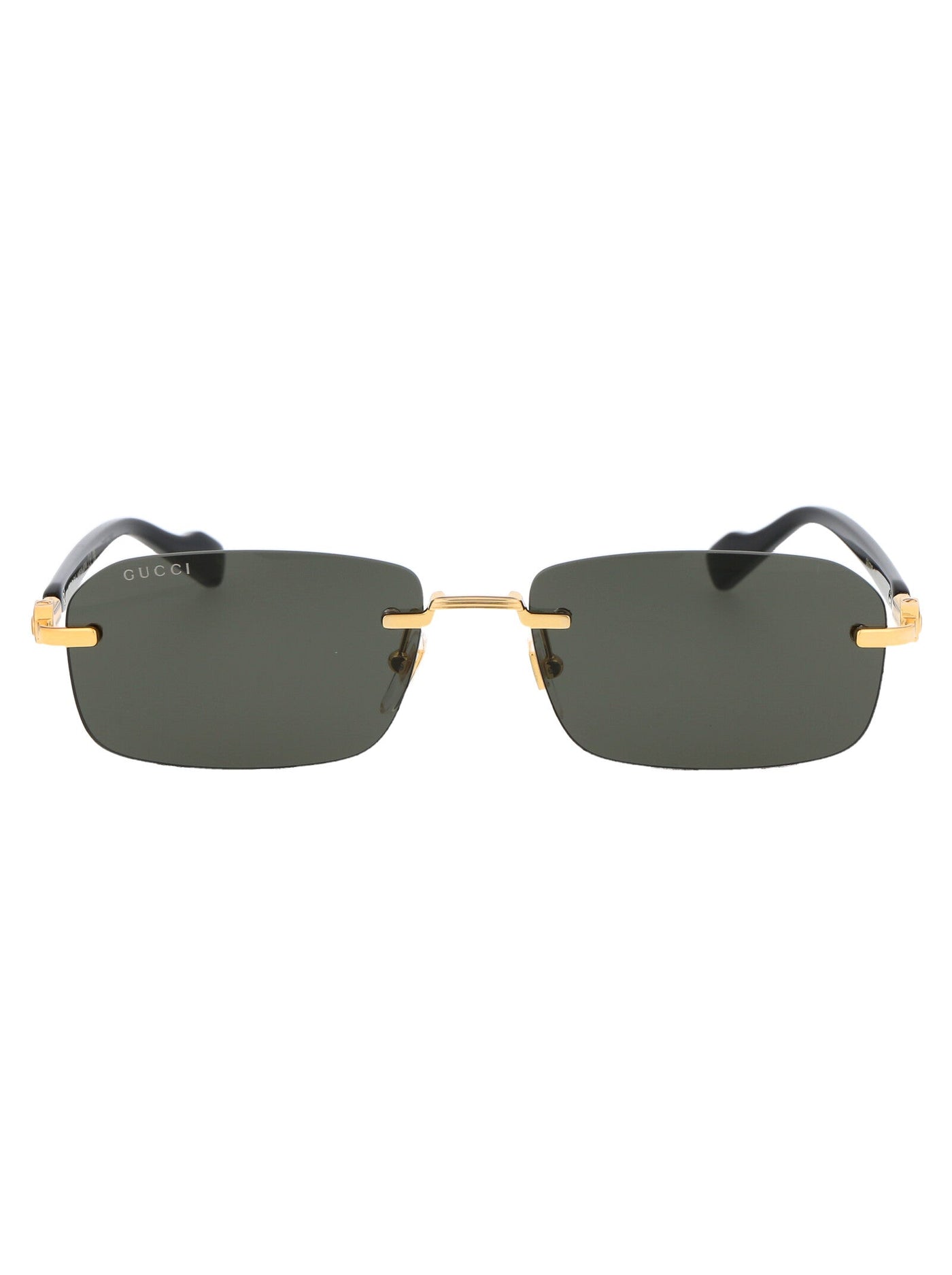 Gucci Gg1221s Rectangle Rimless Sunglasses — Gold Acetate