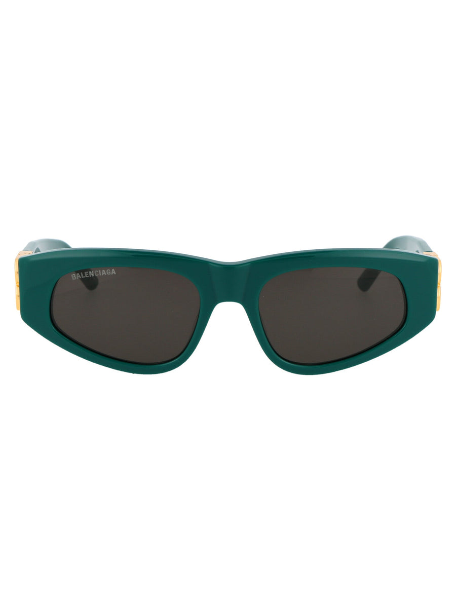 Balenciaga Bb0095s Sculptural Acetate Sunglasses — Green