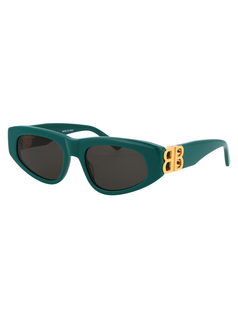 Balenciaga Bb0095s Sculptural Acetate Sunglasses — Green