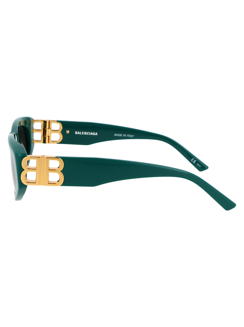 Balenciaga Bb0095s Sculptural Acetate Sunglasses — Green