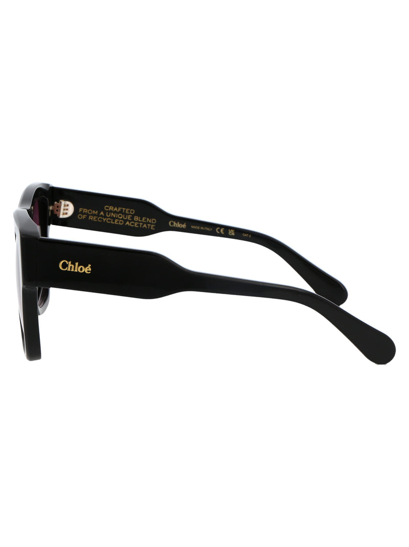 Chloé Ch0149s Gradient Pink Lens Sunglasses — Black Acetate