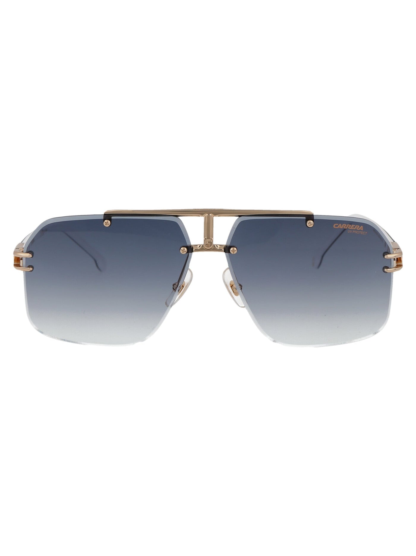 Carrera Gradient-Tinted Square Sunglasses — Gold Metal