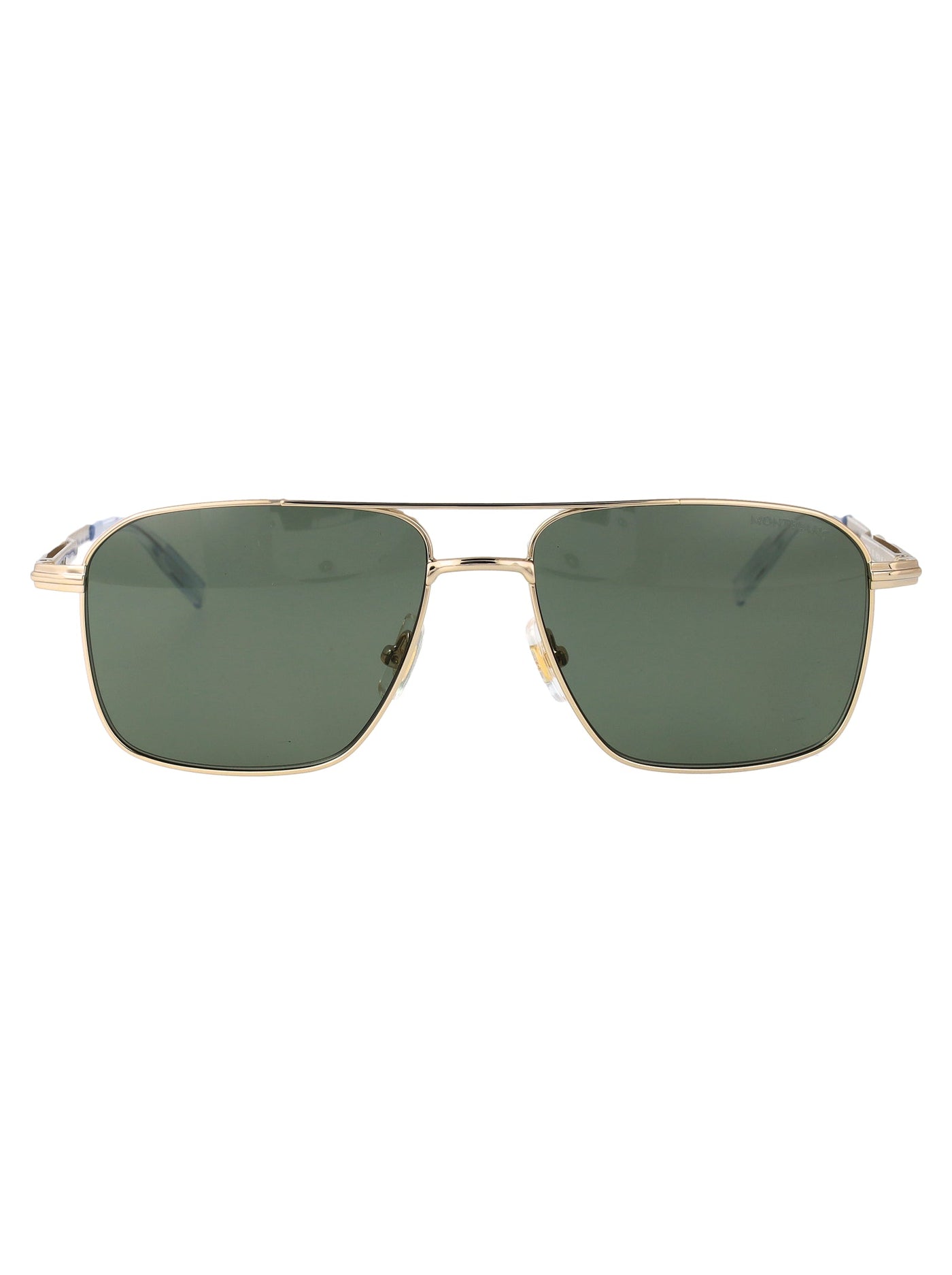 Montblanc Mb0278s Metal Aviator Sunglasses — Gold