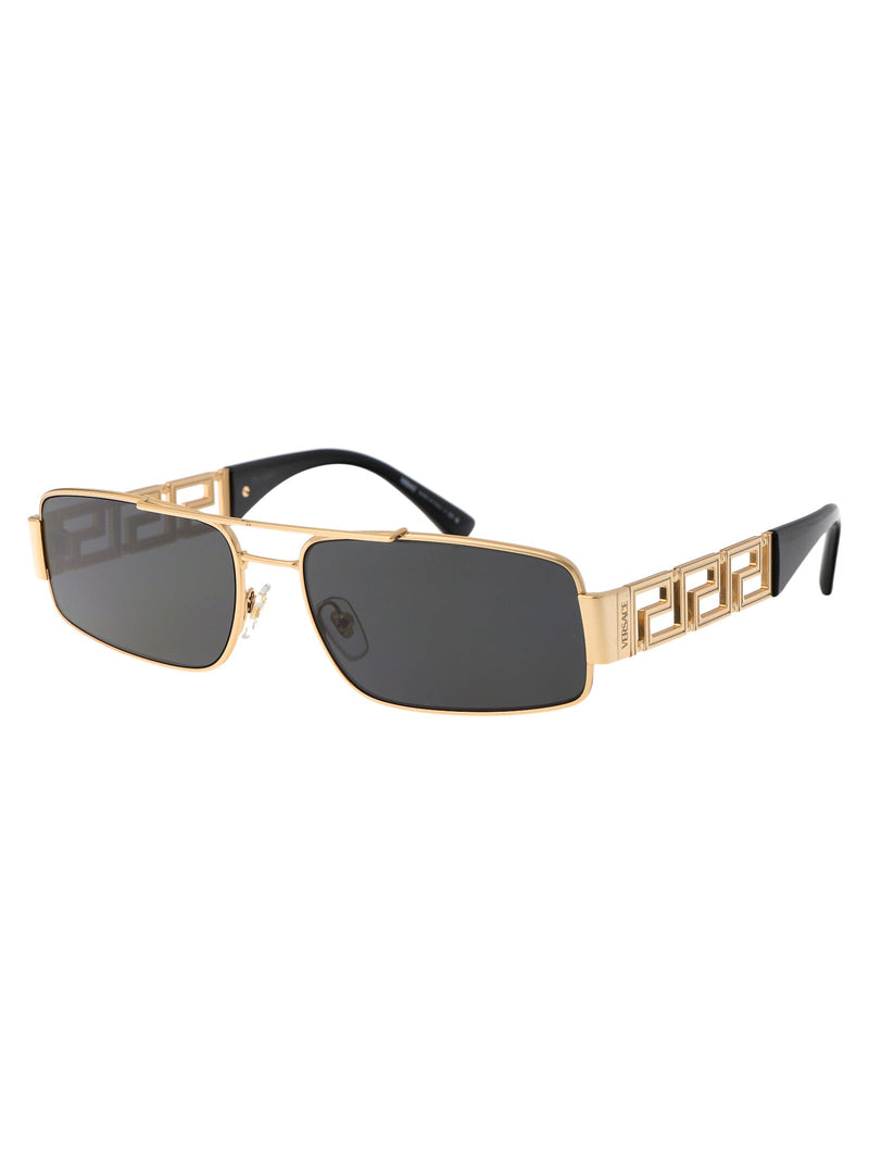 Versace 0ve2257 Gold Metal Rectangular Sunglasses —