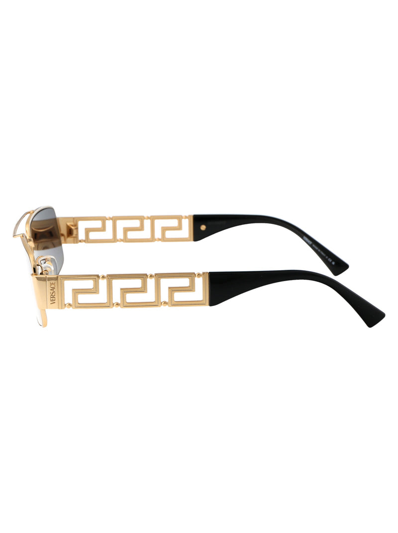 Versace 0ve2257 Gold Metal Rectangular Sunglasses —