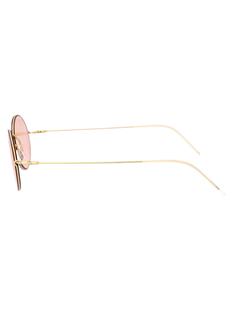 Giorgio Armani 0ar6115t Round Titanium Sunglasses — Gold