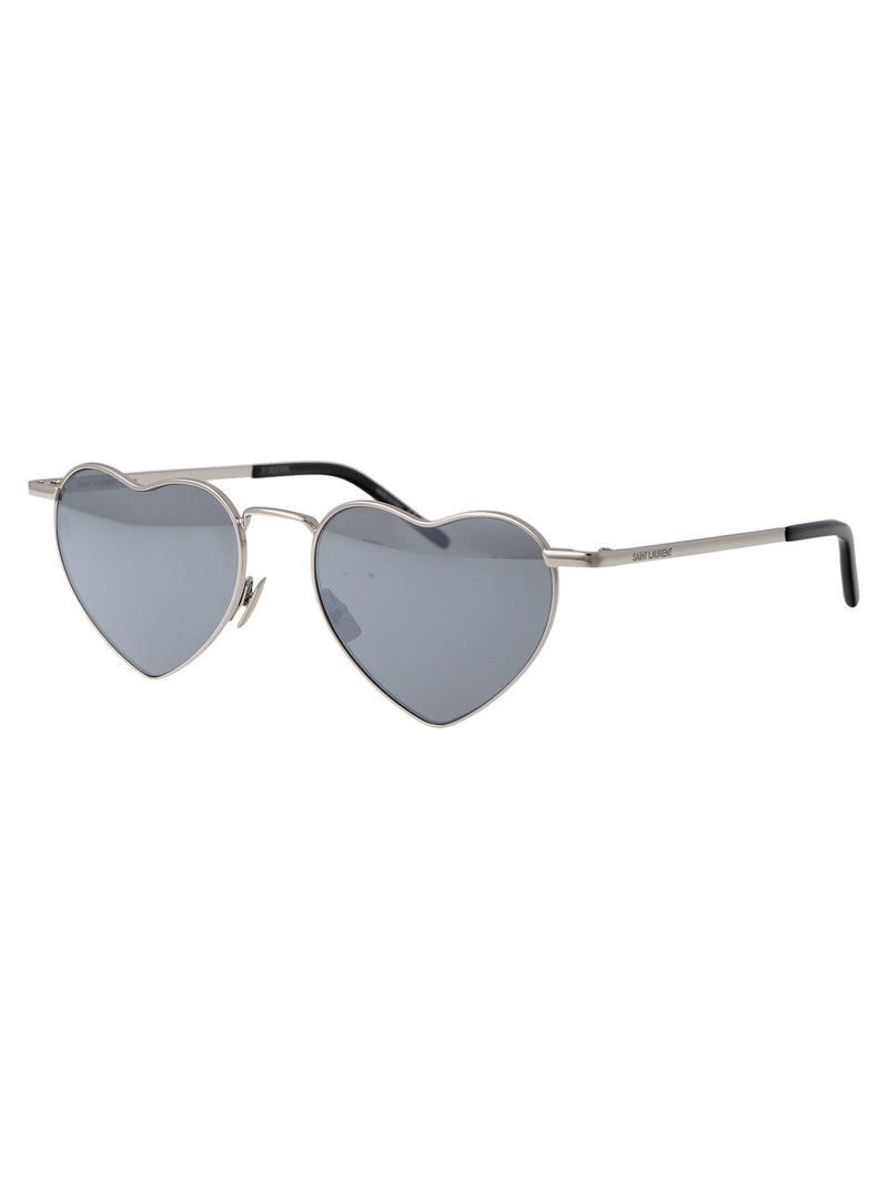 Saint Laurent Sl301 Metal Heart-Shaped Sunglasses — Silver