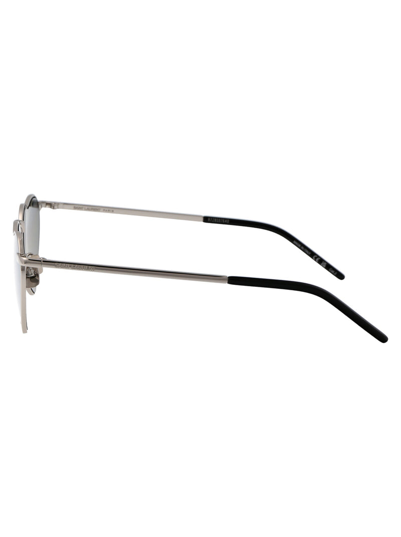 Saint Laurent Sl301 Metal Heart-Shaped Sunglasses — Silver