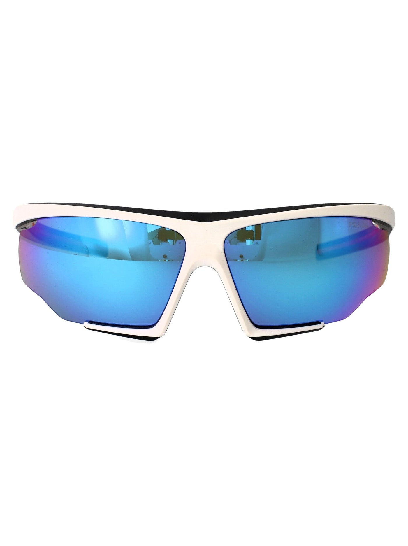 Prada 0ps Injected Rubber Effect Sunglasses — White