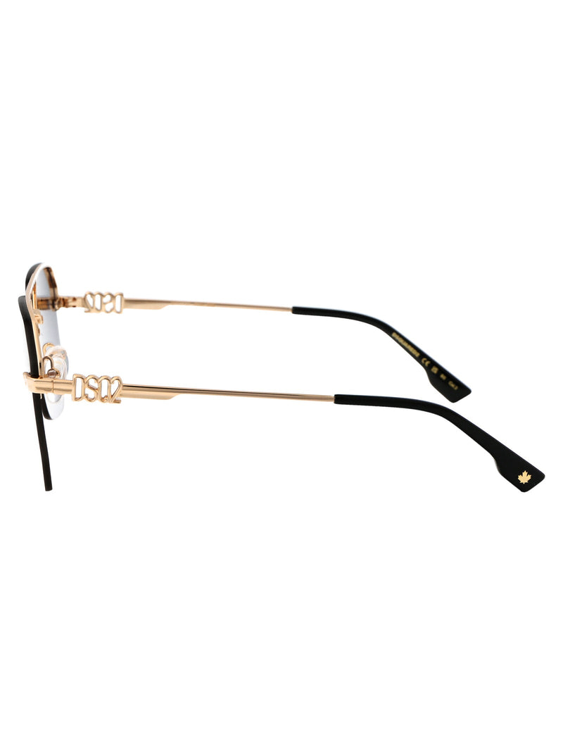 Dsquared2 Gradient-Tinted Metal Sunglasses — Gold