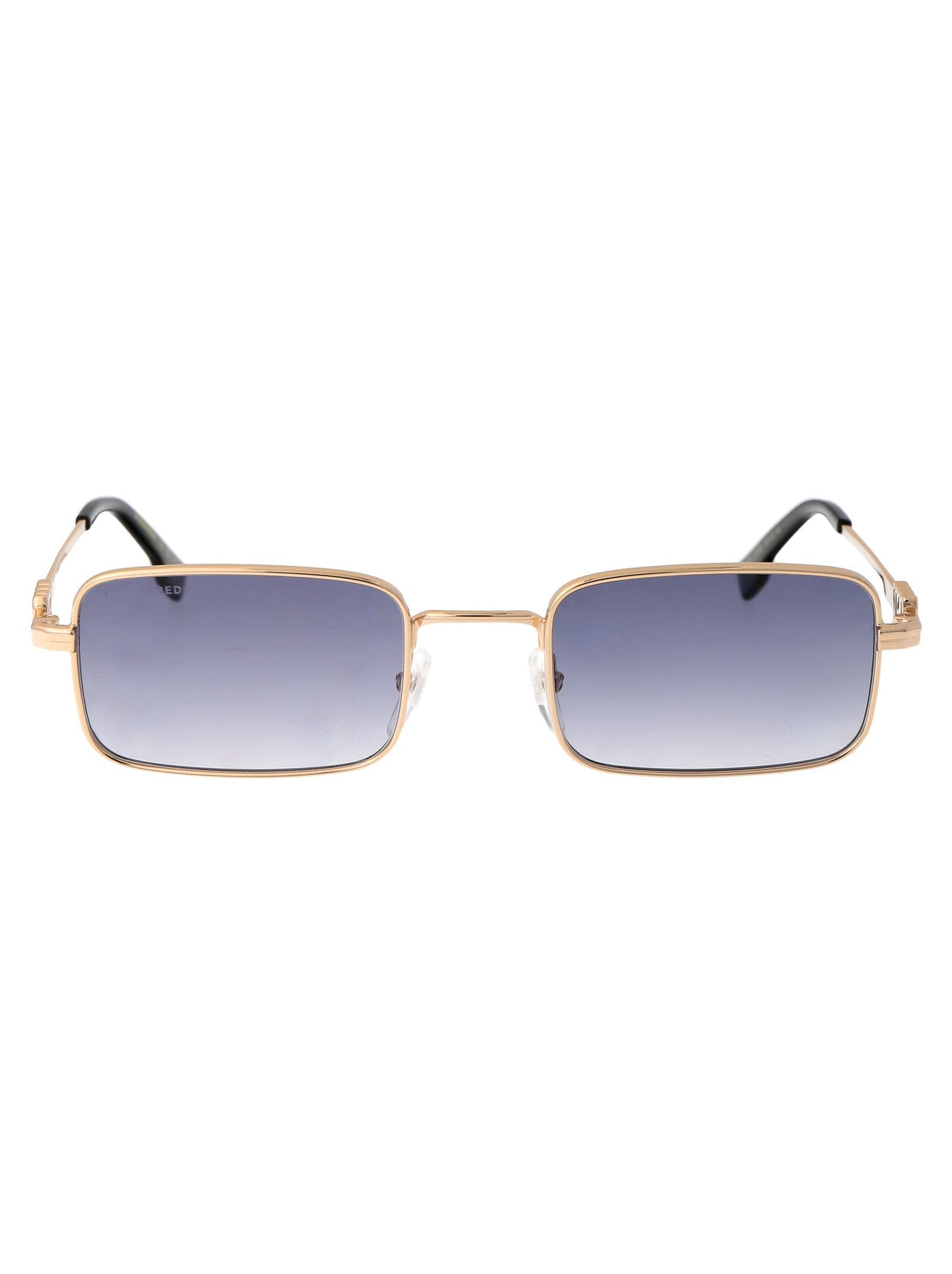 Dsquared2 Gold Metal Rectangle Sunglasses —