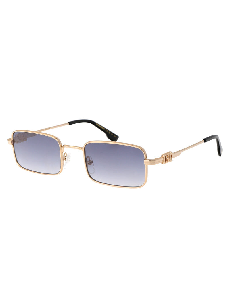 Dsquared2 Gold Metal Rectangle Sunglasses —