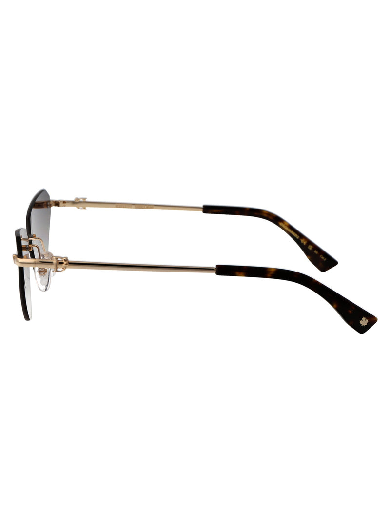 Dsquared2 Gradient Lens Metal Sunglasses — Gold