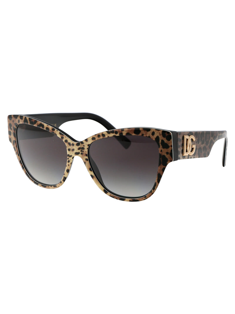 Dolce & Gabbana 0dg4449 Leopard-Print Acetate Sunglasses — Brown
