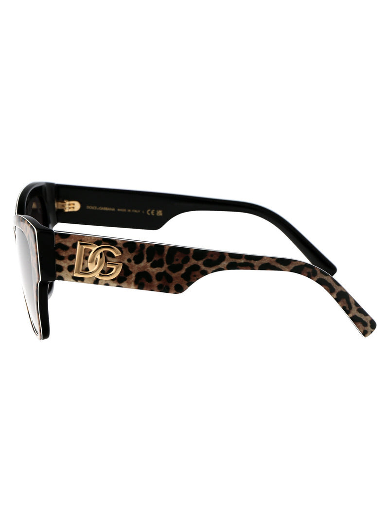 Dolce & Gabbana 0dg4449 Leopard-Print Acetate Sunglasses — Brown