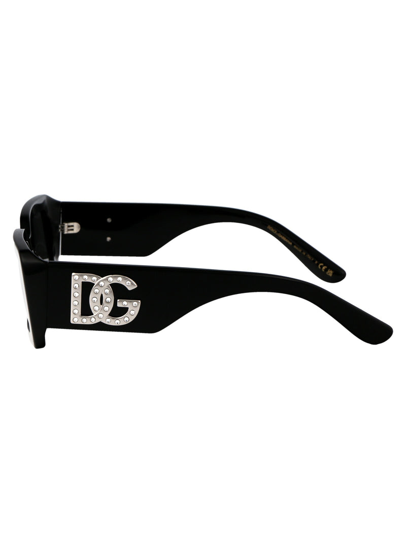 Dolce & Gabbana 0dg4447b Rectangle Acetate Sunglasses — Black