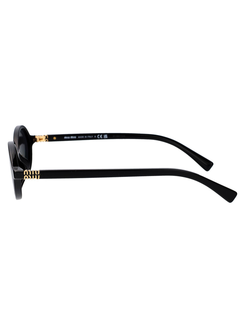 Miu Miu 0mu Oval Frame Sunglasses — Black Acetate