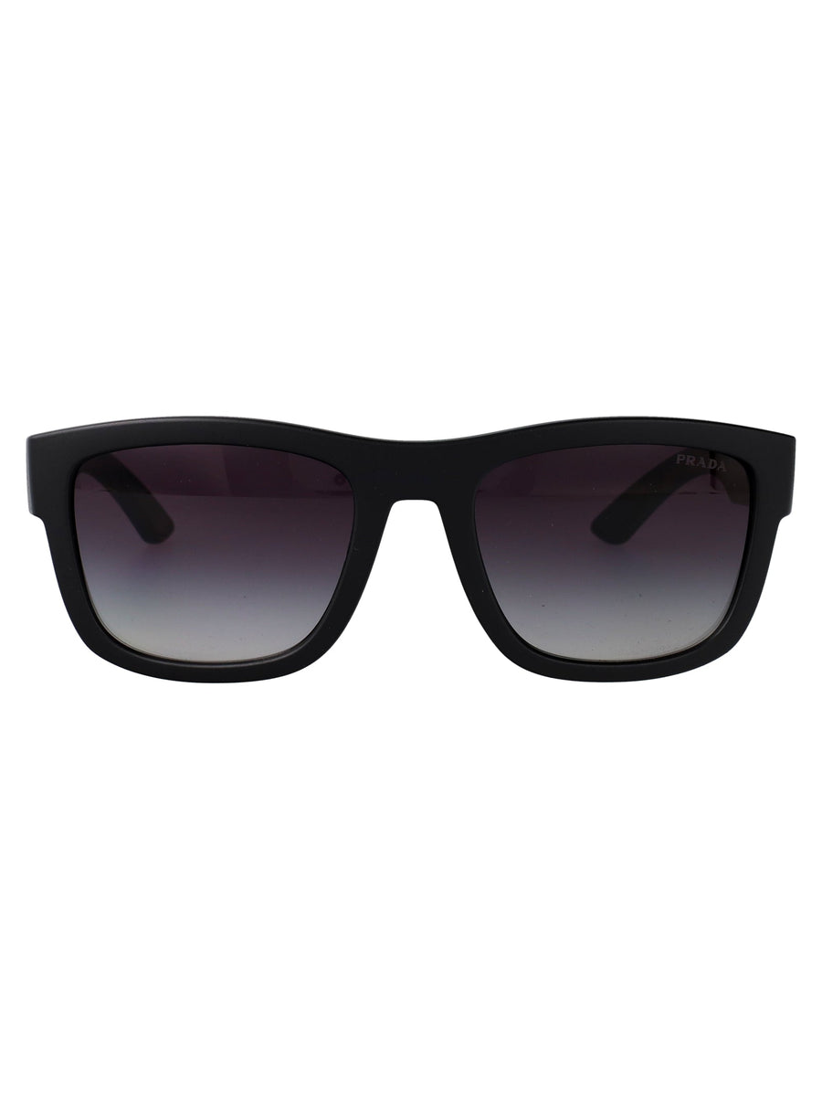 Prada 0ps Nylon Square-Frame Sunglasses — Black