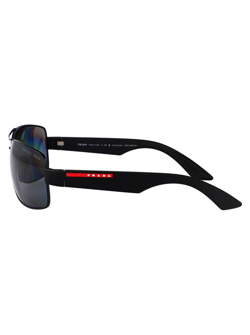 Prada 0ps Metal Aviator Sunglasses — Black