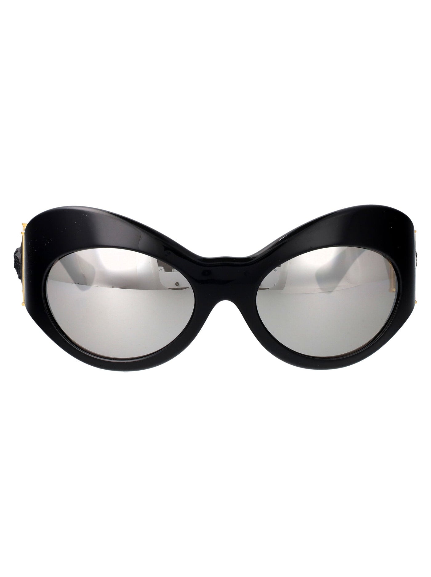 Versace 0ve4462 Mirrored Lens Sunglasses — Black Injected
