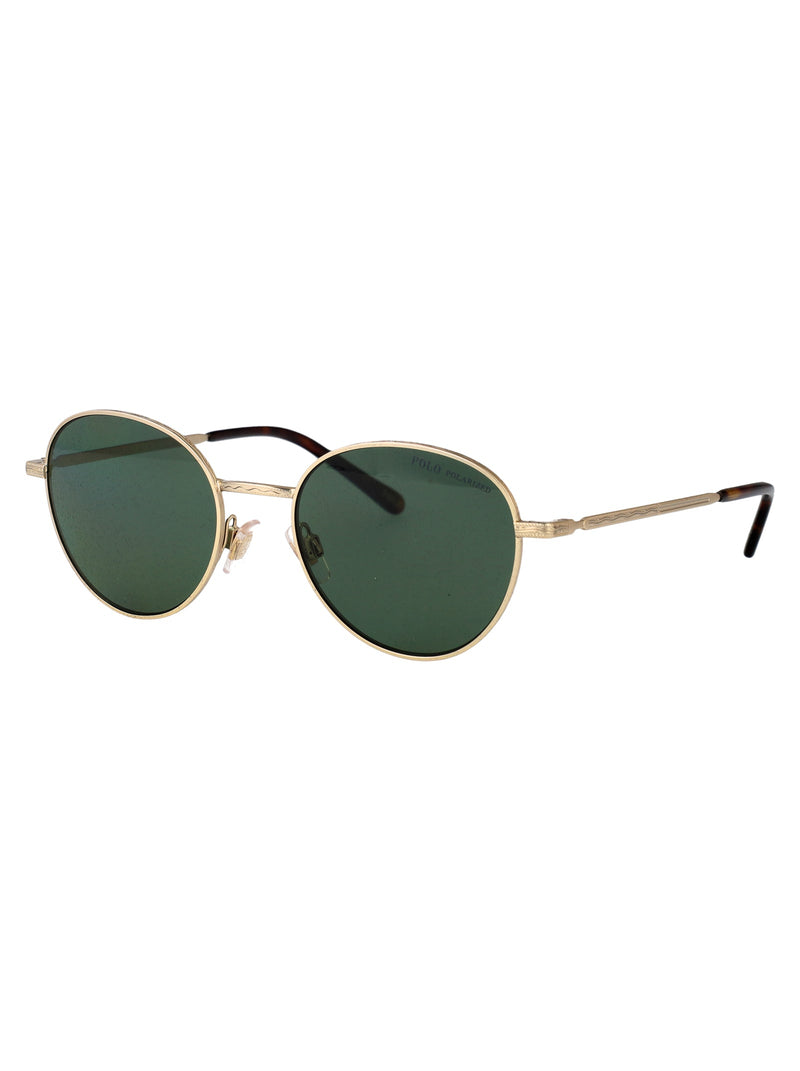 Polo Ralph Lauren 0ph3144 Polished Round Metal Sunglasses — Gold