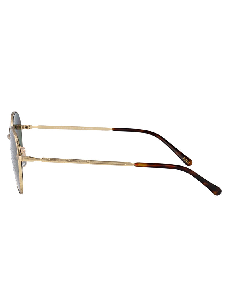 Polo Ralph Lauren 0ph3144 Polished Round Metal Sunglasses — Gold