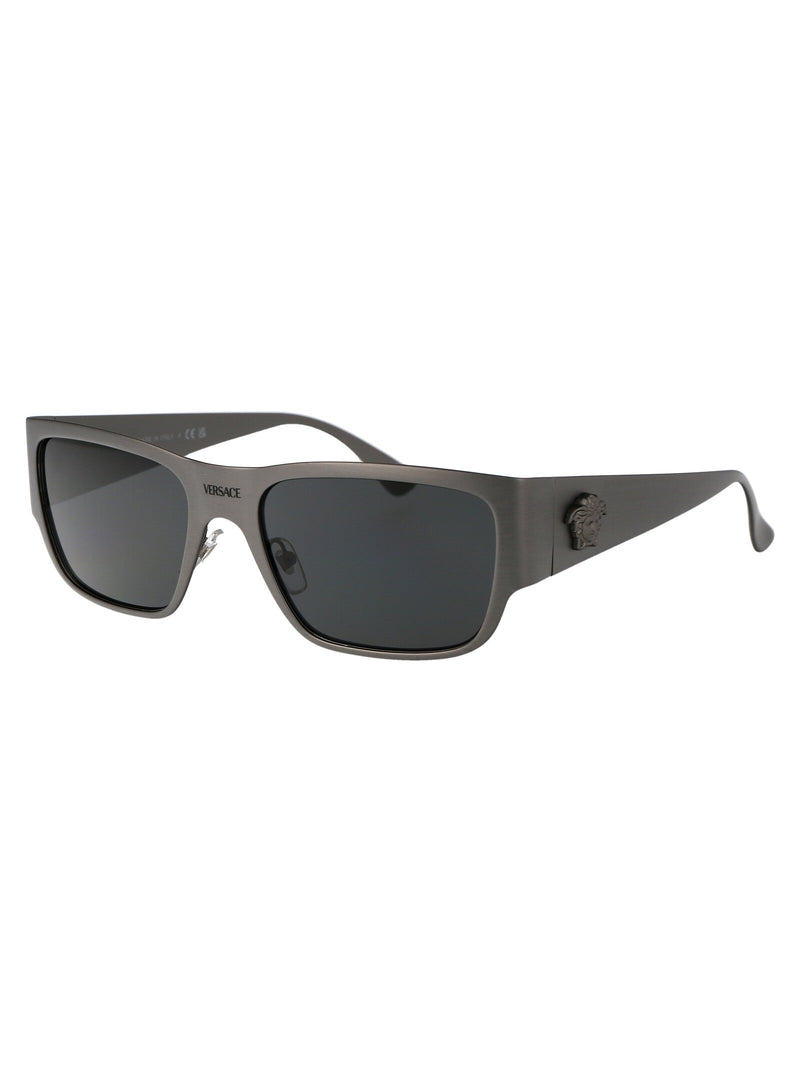 Versace 0ve2262 Metal Rectangle Sunglasses — Gray
