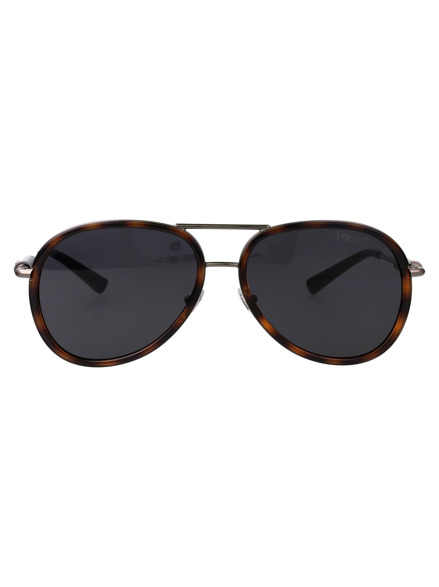 Versace 0ve2260 Aviator Metal Sunglasses — Brown