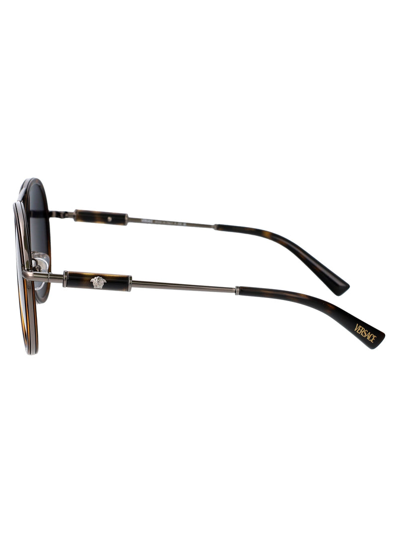 Versace 0ve2260 Aviator Metal Sunglasses — Brown