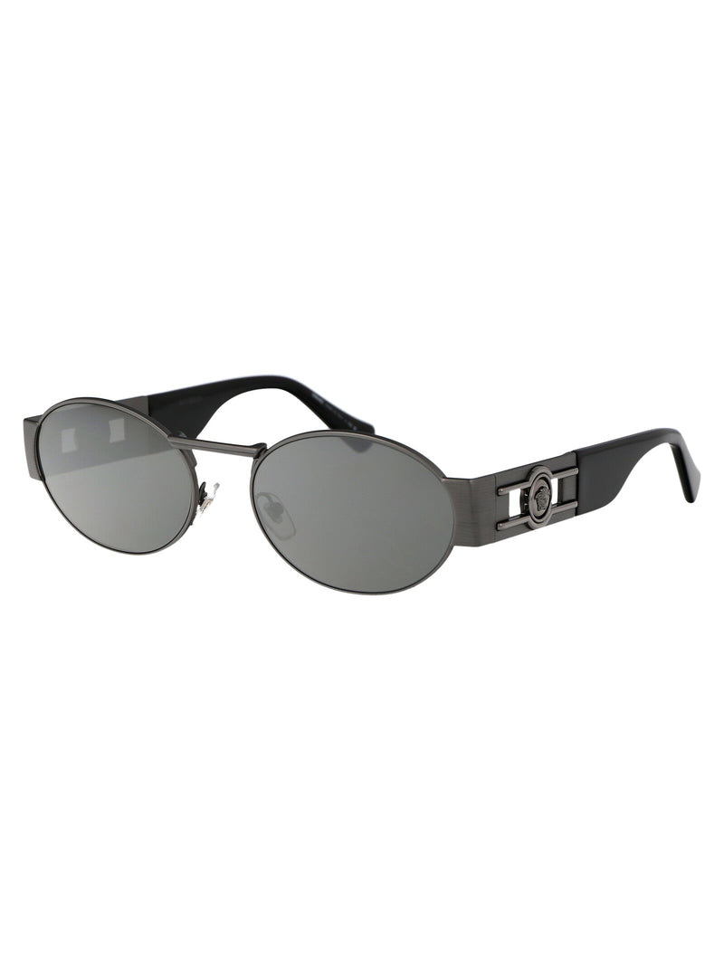 Versace 0ve2264 Oval Metal Frame Sunglasses — Gray