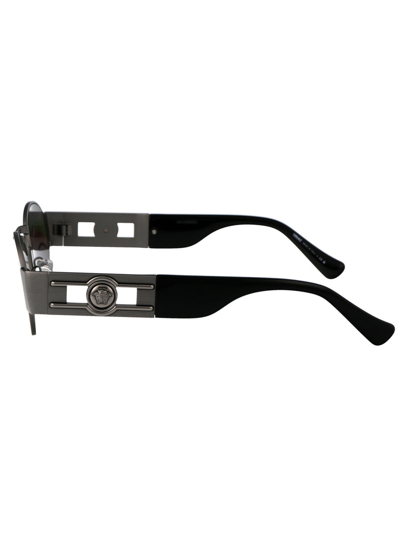 Versace 0ve2264 Oval Metal Frame Sunglasses — Gray