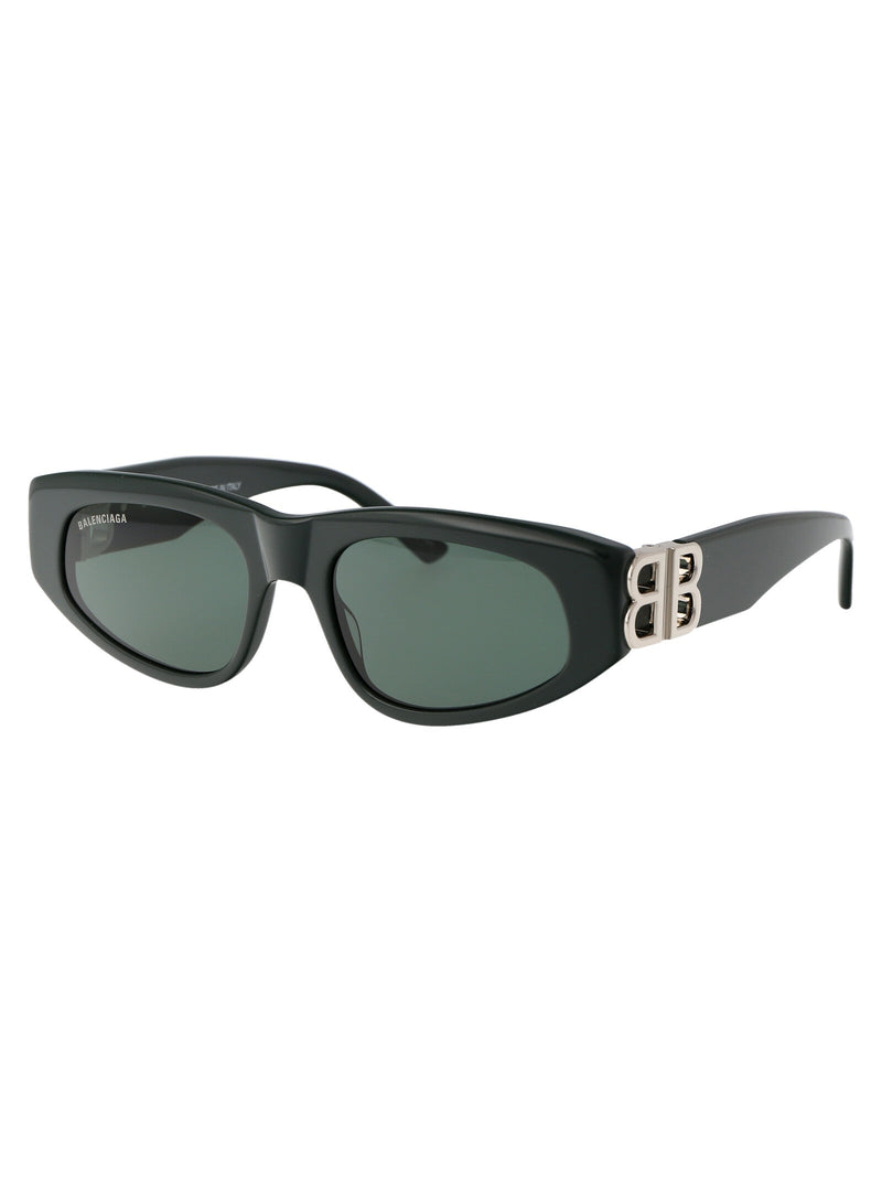 Balenciaga Bb0095s Sculpted Acetate Sunglasses — Green