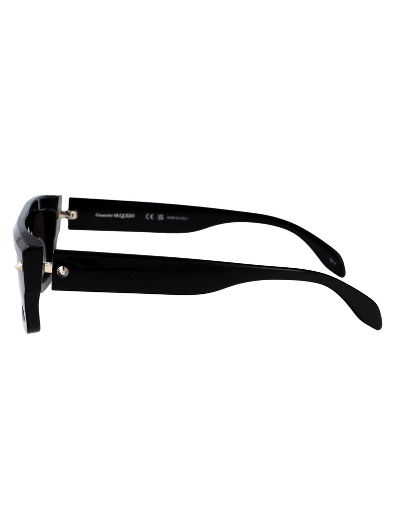 Alexander Mcqueen Am0427s Acetate Rectangle Sunglasses — Black