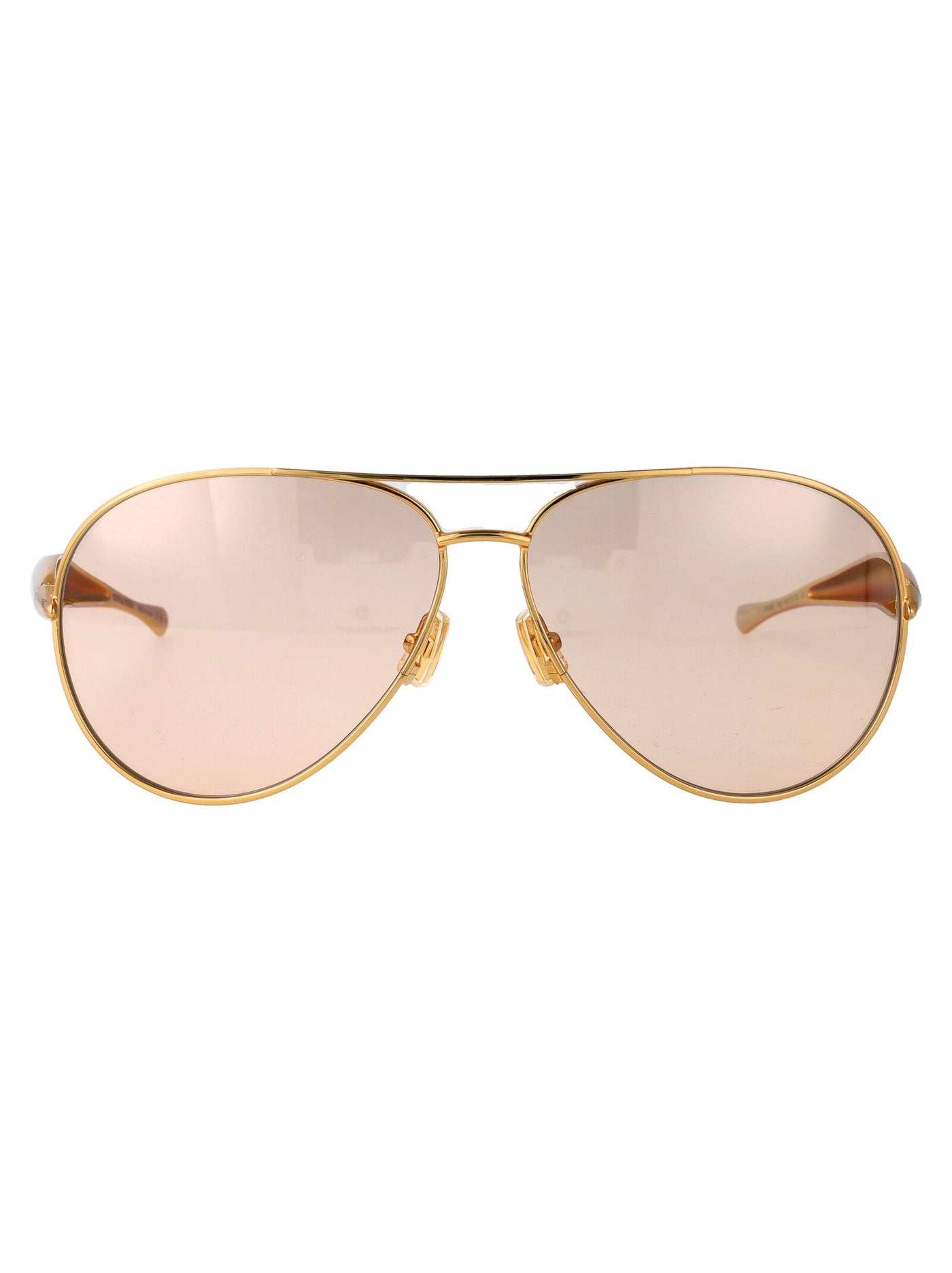Bottega Veneta Bv1305s Aviator Gold-Tone Sunglasses — Gold Metal