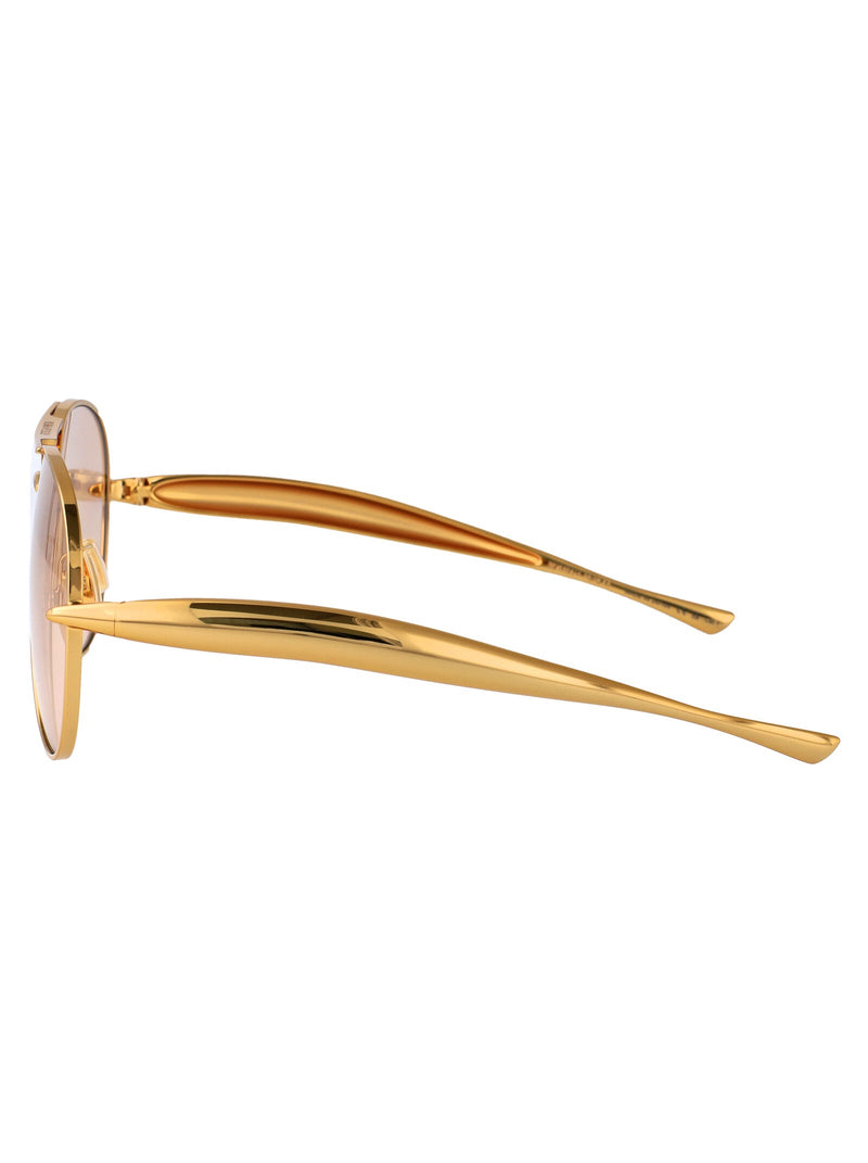 Bottega Veneta Bv1305s Aviator Gold-Tone Sunglasses — Gold Metal