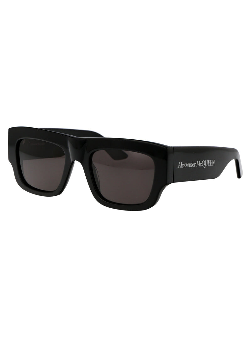 Alexander Mcqueen Am0449s Acetate Rectangular Sunglasses — Black