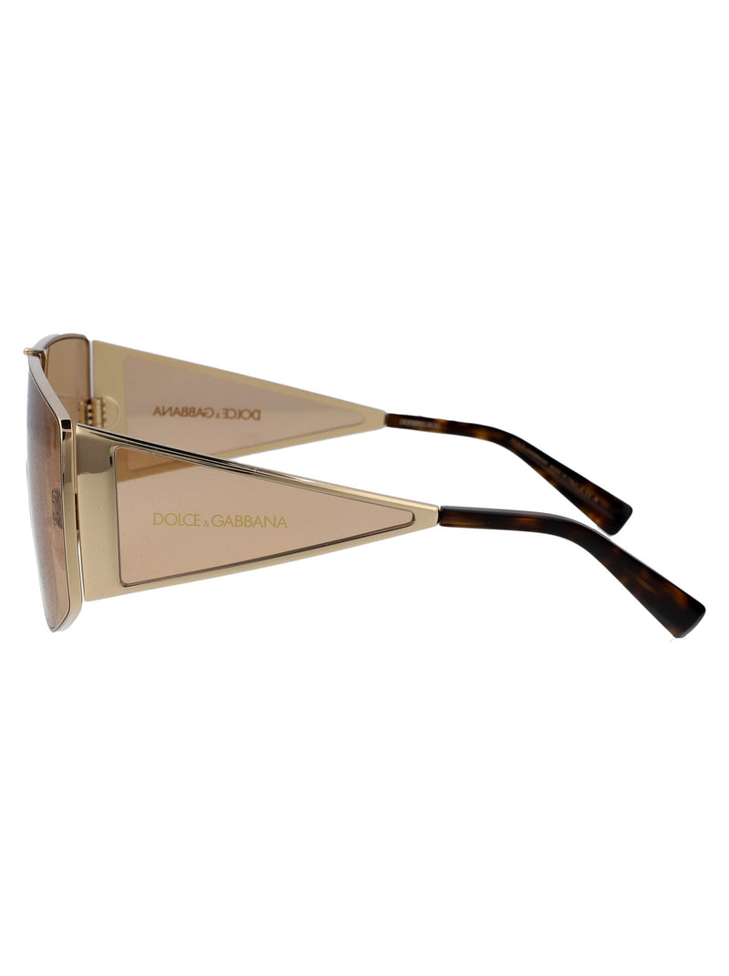 Dolce & Gabbana 0dg2305 Metal Shield Sunglasses — Gold
