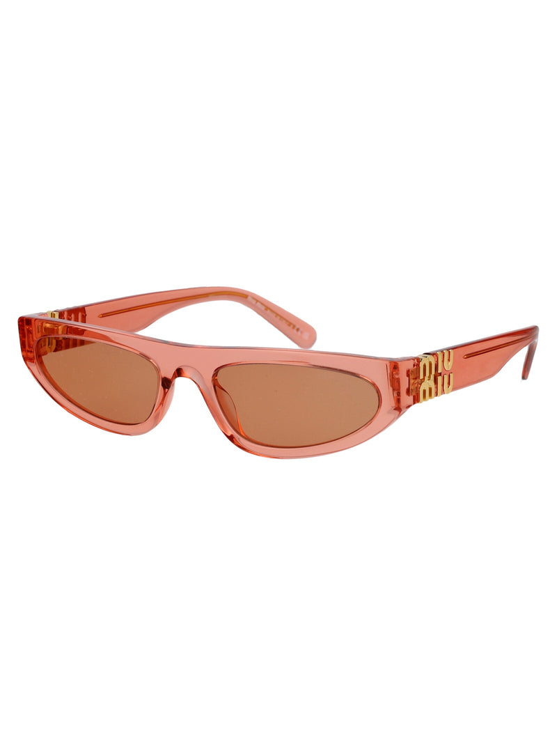 Miu Miu 0mu Transparent Acetate Sunglasses — Rose