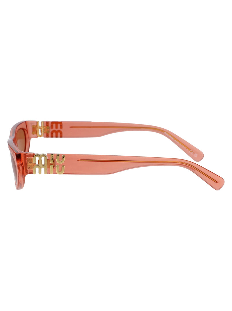 Miu Miu 0mu Transparent Acetate Sunglasses — Rose