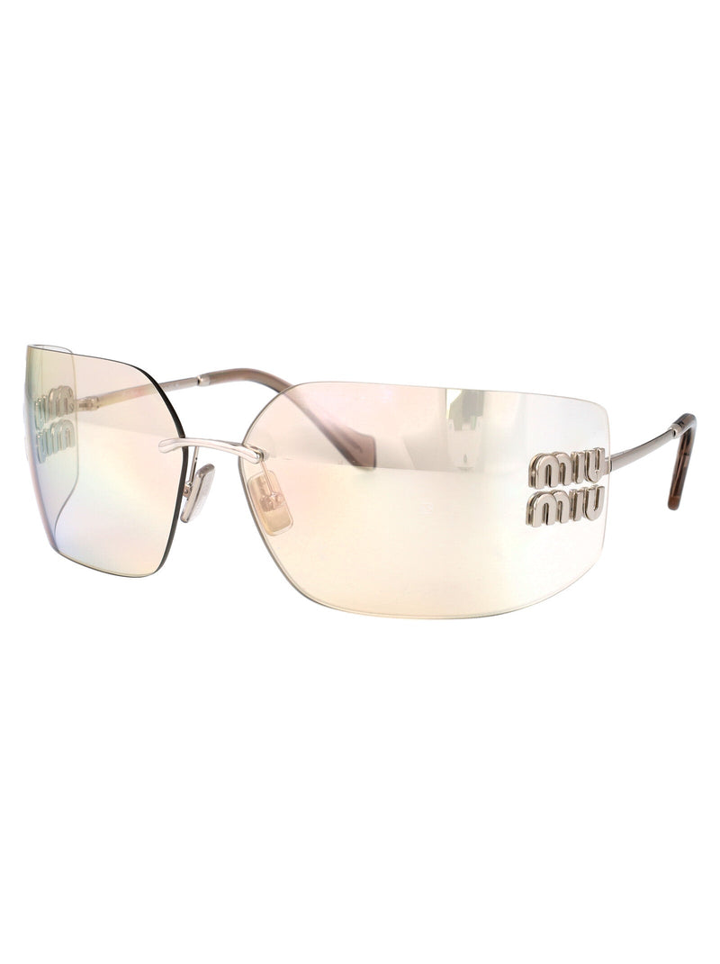 Miu Miu 0mu Silver Metal Rimless Sunglasses —