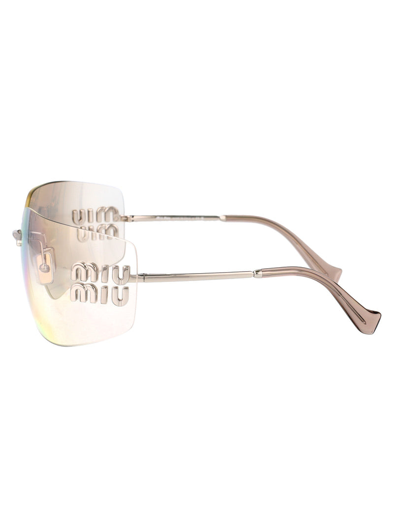 Miu Miu 0mu Silver Metal Rimless Sunglasses —