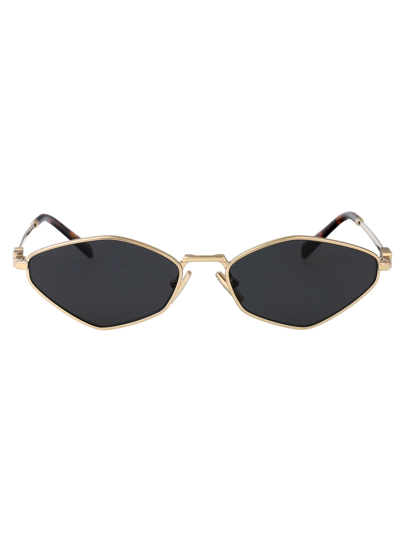 Miu Miu 0mu Metal Cat-Eye Sunglasses — Gold